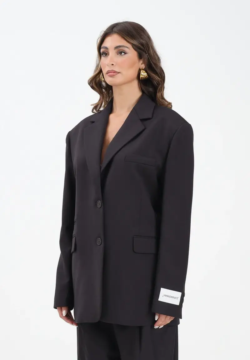 Giacca monopetto moro da donna dal taglio oversize