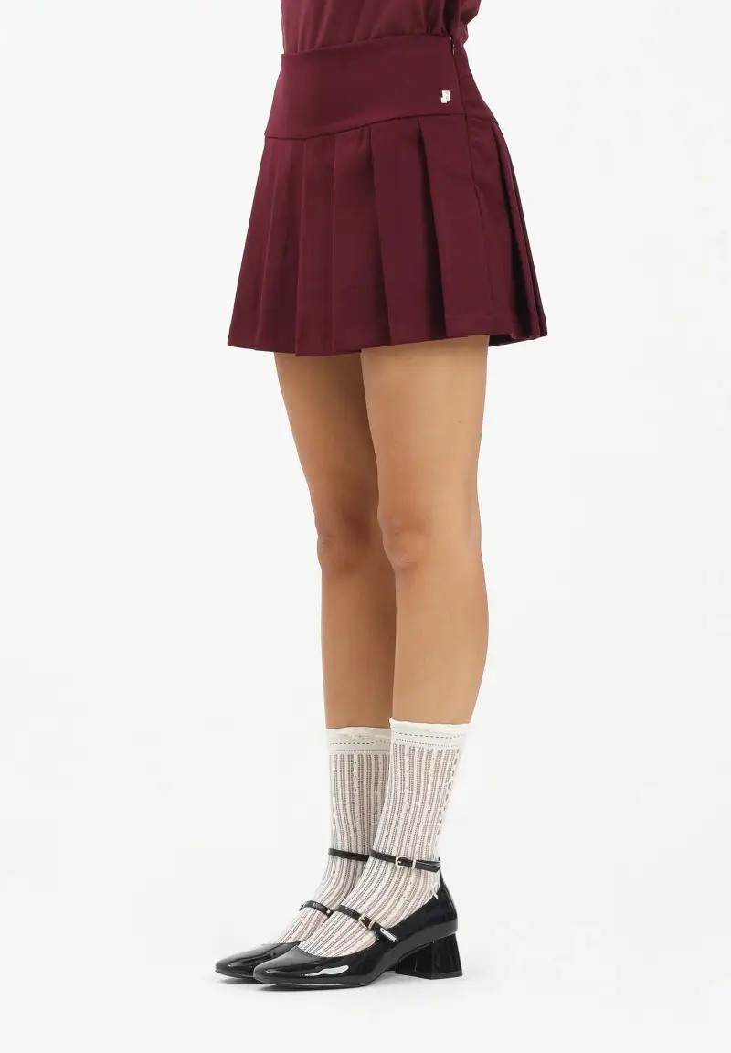 Gonna corta bordeaux da donna