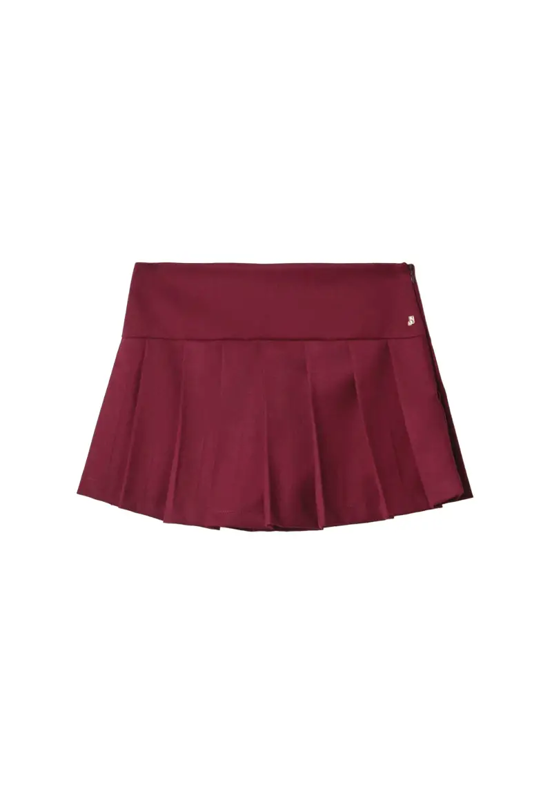 Hinnominate Gonna Donna Pantaloncino A Pieghe Bordeaux