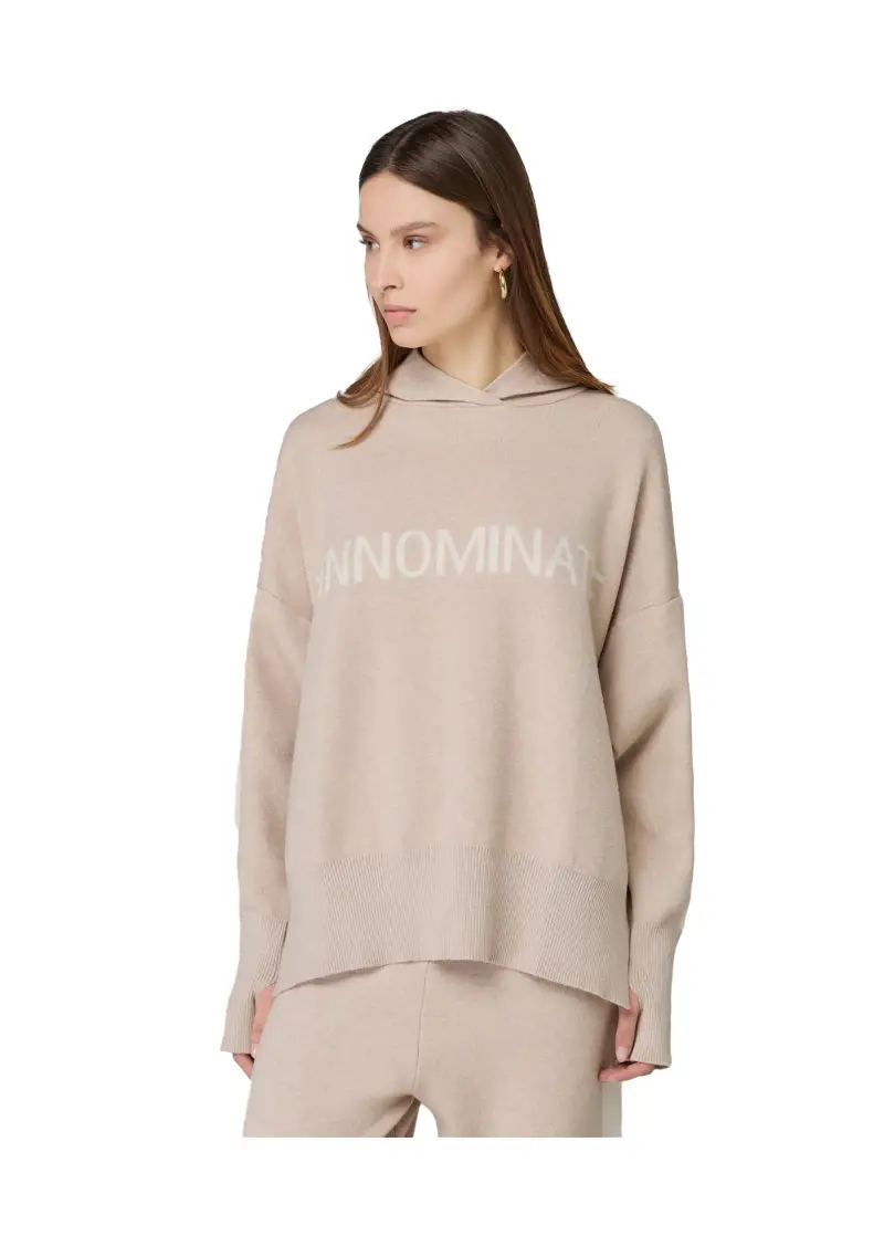 Hinnominate Maglia Donna beige con Cappuccio miniatura 3