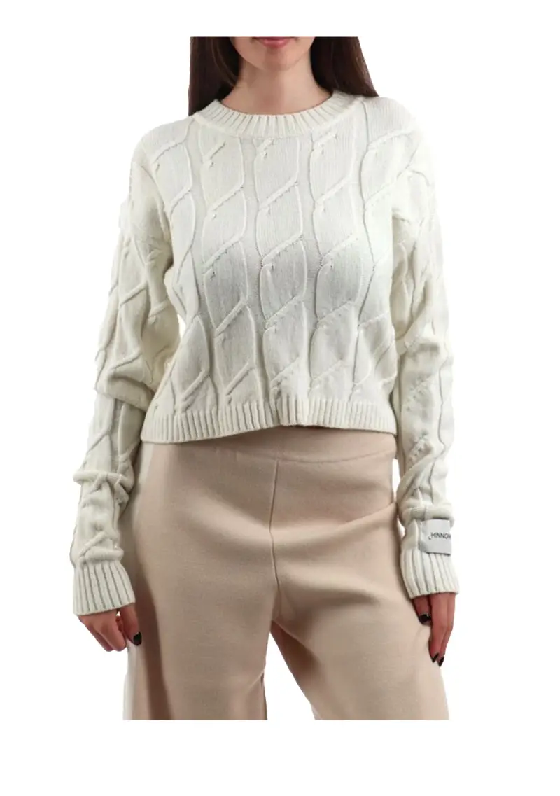 Hinnominate Maglia Donna Burro con Trecce miniatura 3