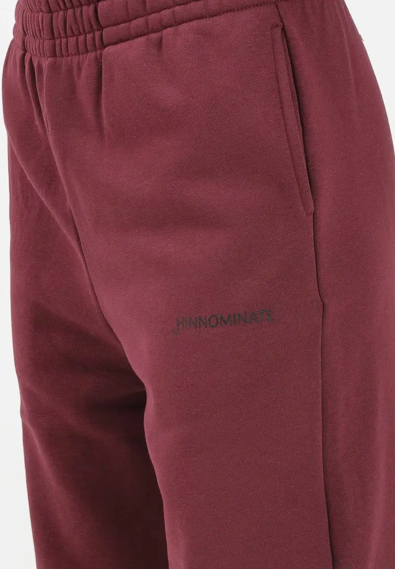 Pantalone sportivo bordeaux da donna con logo miniatura 3