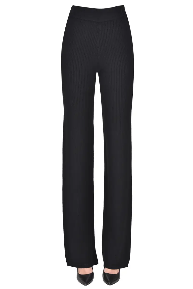 Pantaloni in maglia a costine