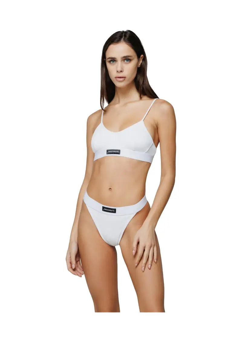 Hinnominate Reggiseno Donna Bianco In Costina Con Elastico miniatura 3