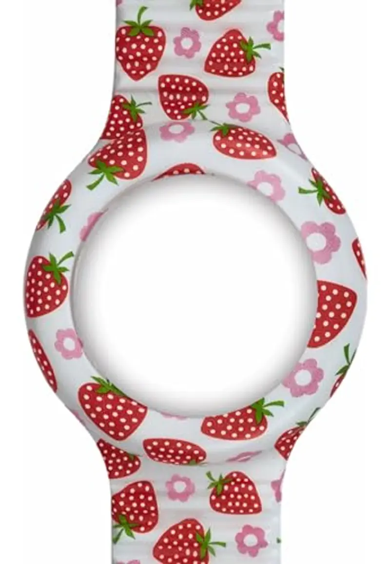 HIP HOP Cinturino BAMBINO KIDS FUN quadrante MONO-COLORE CINTURINO SILICONE STAMPATO BIANCO REGOLABILEHBU1037 miniatura 2