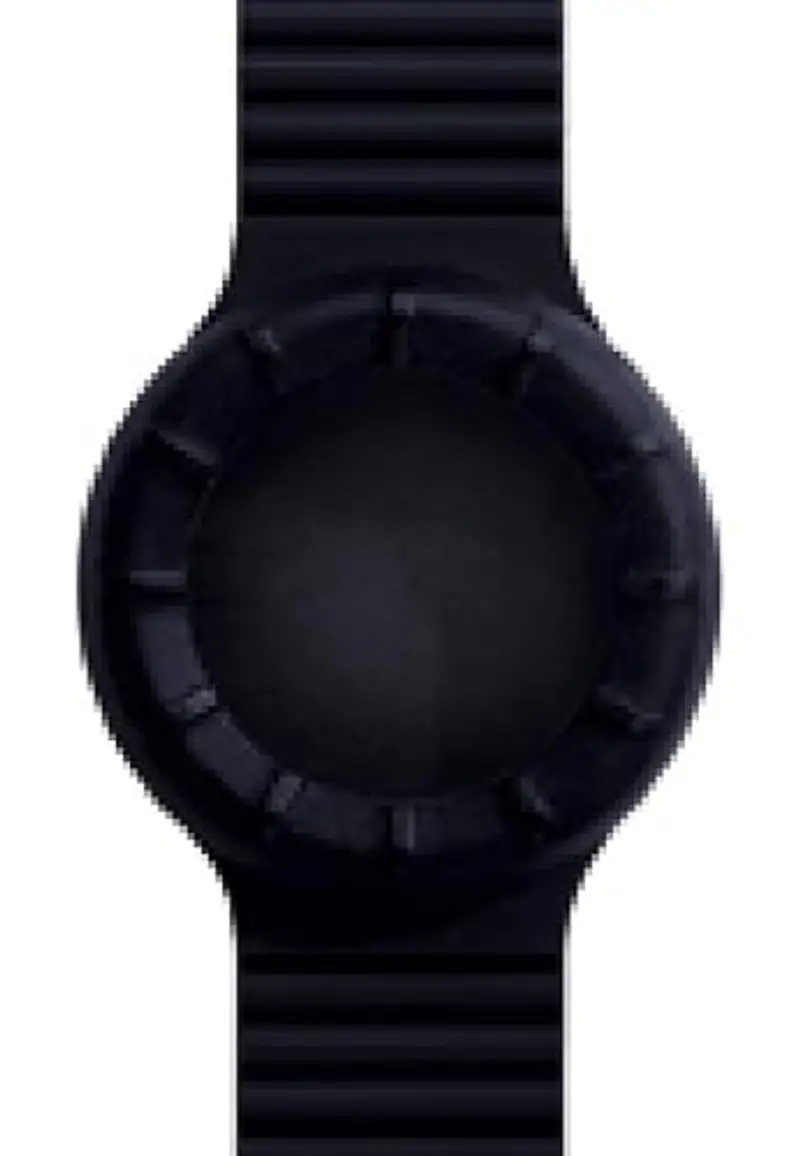 HIP HOP Cinturino Intercambiabile per Orologio Unisex per Cassa da 32 mm Colore Completamente Nero in Silicone Morbido Resistente all'Acqua HBU0012 miniatura 2