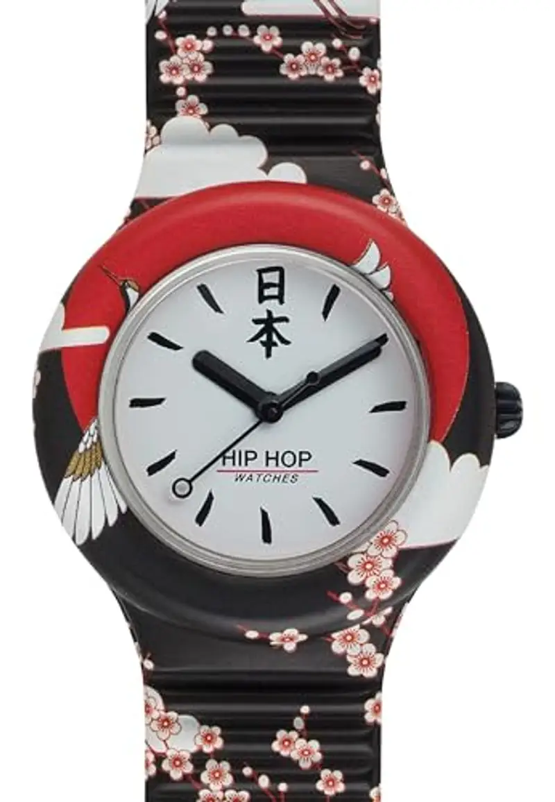 Hip Hop, Collezione I Love Japan, Orologio Donna Black, Cinturino in Silicone Intercambiabile, Pratica Chiusura, Cassa 32mm, Movimento al Quarzo, Resistente all'Acqua, Lunghezza Regolabile, Multicolor miniatura 2
