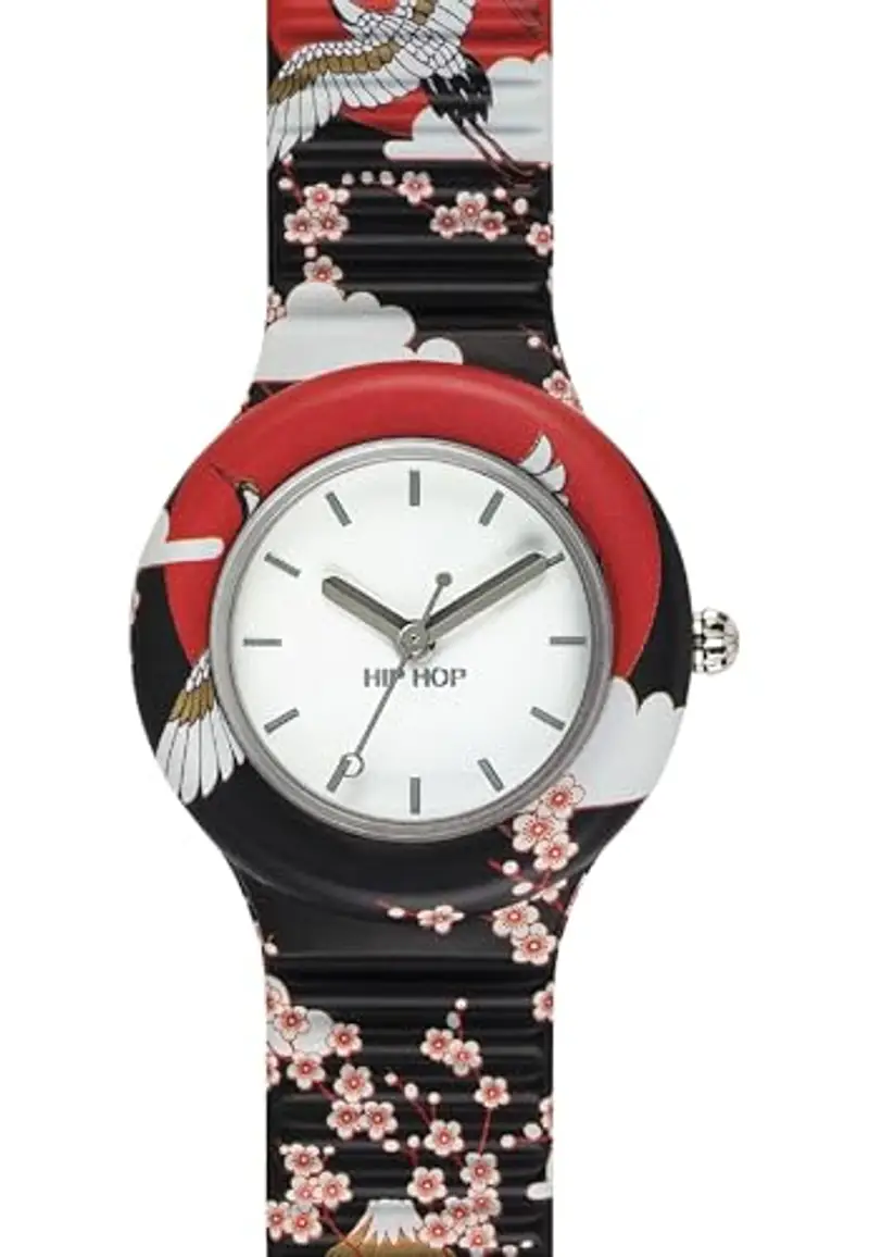 Hip Hop, Collezione I Love Japan, Orologio Donna Black, Cinturino in Silicone Intercambiabile, Pratica Chiusura, Cassa 32mm, Movimento al Quarzo, Resistente all'Acqua, Lunghezza Regolabile, Multicolor miniatura 3