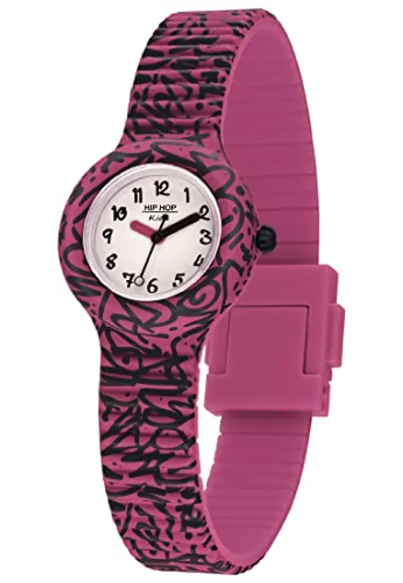 HIP HOP, Collezione Kids Fun, Orologio Bambina Fluo Fucsia, con Cinturino in Silicone Intercambiabile, Pratica miniatura 3