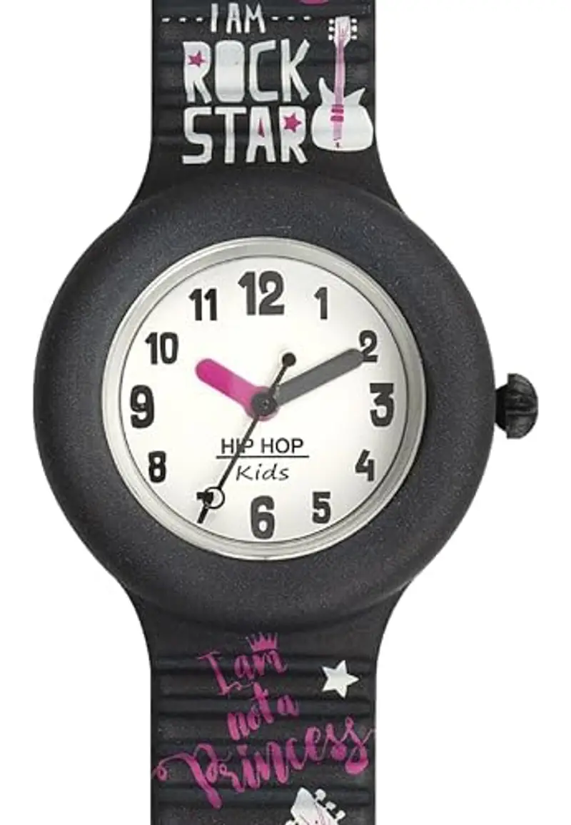 HIP HOP, Collezione Kids Fun, Orologio Bambina Rock Star, con Cinturino in Silicone Intercambiabile e Regolabile, Indici e Sfere Colorate, Cassa 28 mm, Movimento al Quarzo, Resistente all'Acqua, Nero miniatura 2
