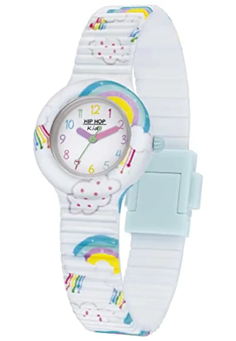 HIP HOP, Collezione Kids Fun, Orologio Bambini Rainbow Sky, con Cinturino Intercambiabile in Silicone e Tessuto, Pratica Chiusura, Indici Multicolore, Sfere Lilla, Rosa e Verde, Cassa 28 mm miniatura 3