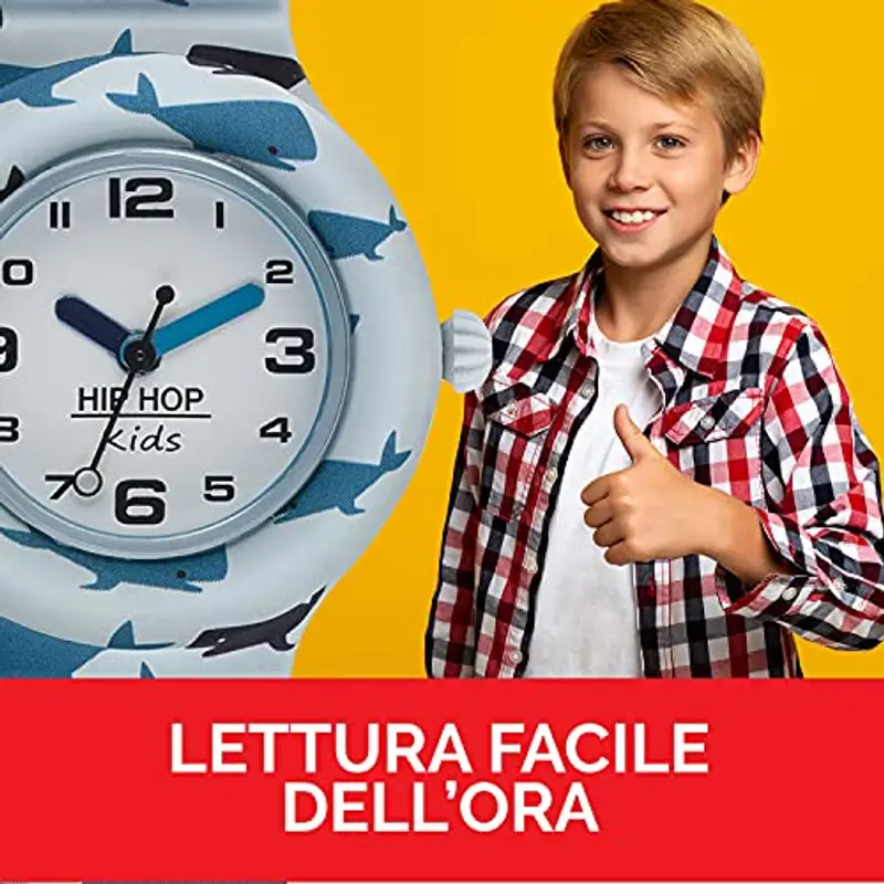 HIP HOP, Collezione Kids Fun, Orologio Bambino Whale, con Cinturino in Silicone Intercambiabile, Indici e Sfere Colorate, Cassa 28 mm, Movimento al Quarzo, Resistente all'Acqua, Lunghezza Regolabile miniatura 3