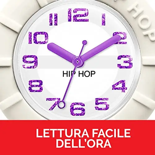 Hip Hop, Collezione Numbers Glitter, Orologio Donna e Ragazza Solo Tempo, Numeri Glitterati, Cinturino in Silicone miniatura 3