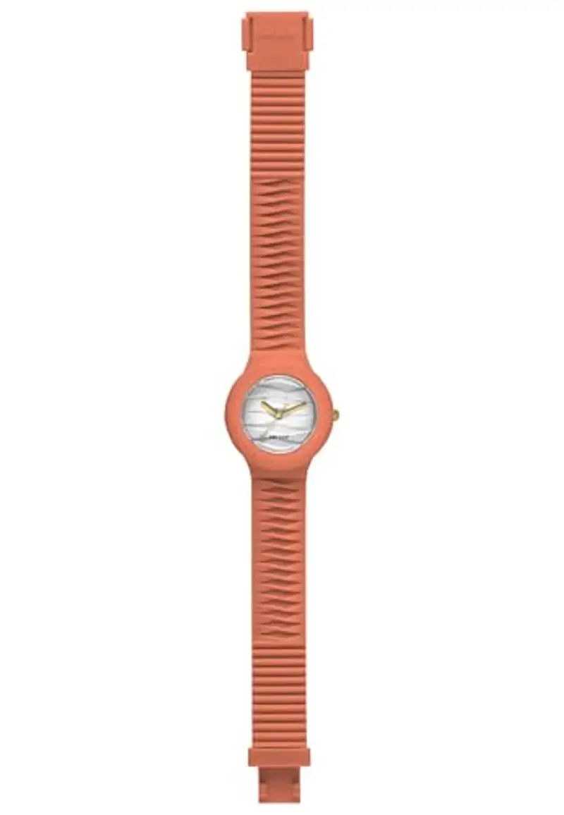 HIP HOP, Collezione Sensoriality, Orologio Donna, Cinturino in Silicone Regolabile, Quadrante Bianco, Pratica Chiusura, Cassa 32 mm, Movimento Solo Tempo, Resistente all'Acqua, Arancione