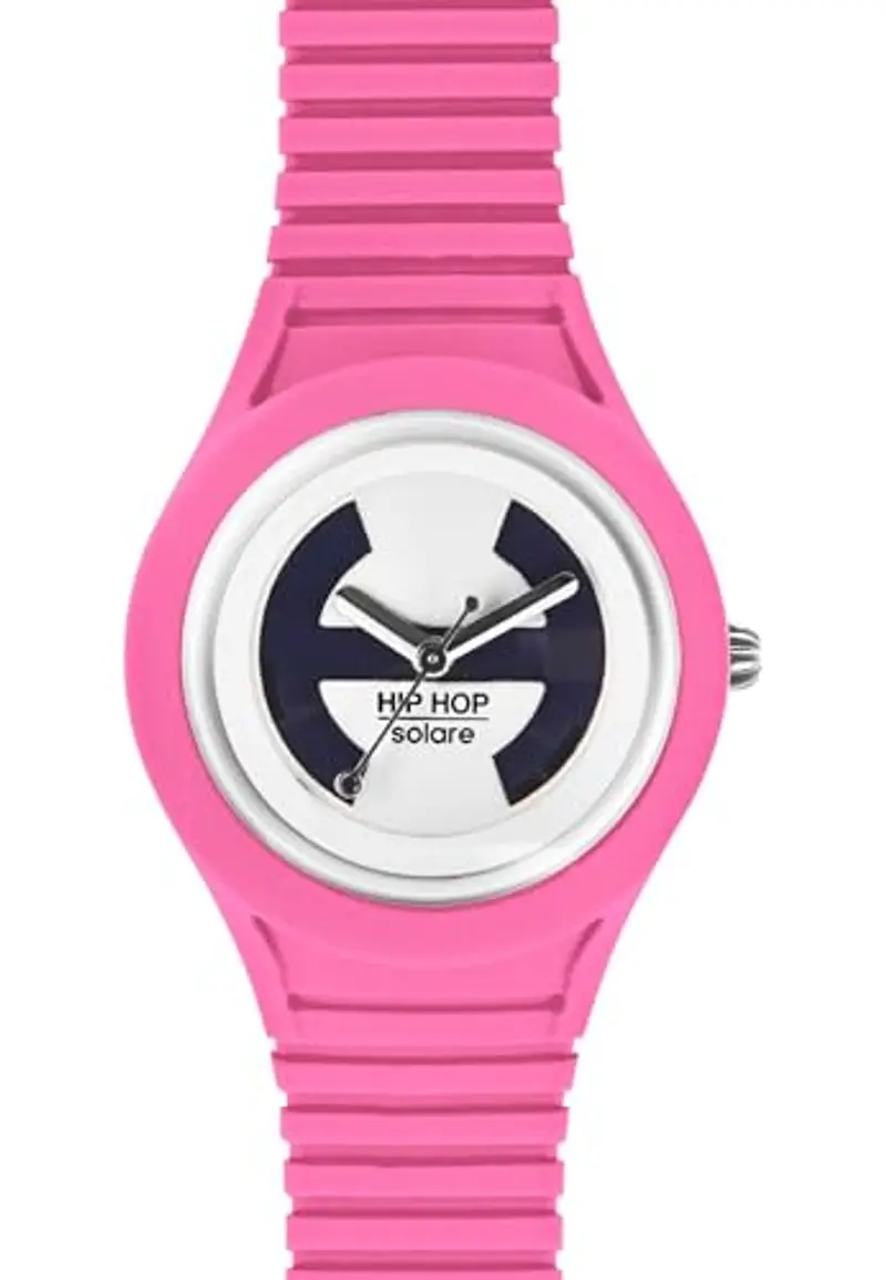 HIP HOP, Collezione Solare, Orologio Donna, Cinturino in Silicone Regolabile, Quadrante Bianco, Pratica Chiusura, Cassa 34 mm, Movimento Solo Tempo Miyota 2036, Resistente all'Acqua miniatura 2