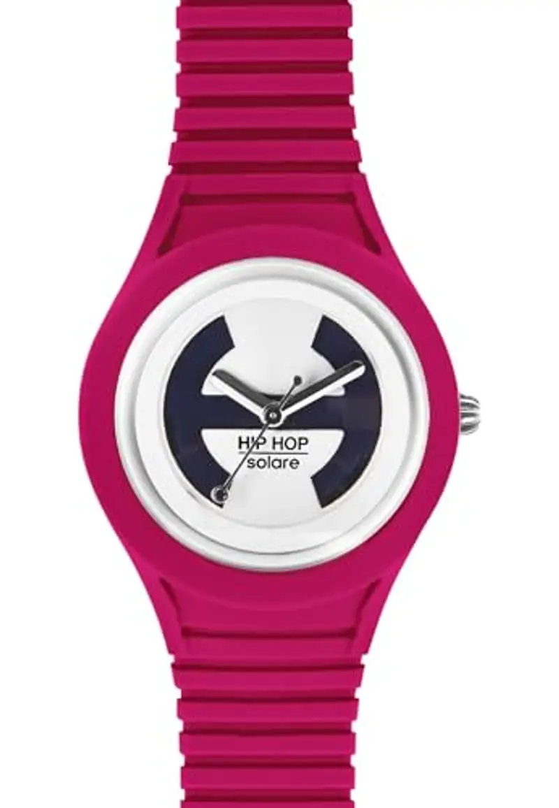 HIP HOP, Collezione Solare, Orologio Donna, Cinturino in Silicone Regolabile, Quadrante Bianco, Pratica Chiusura, Cassa 34mm, Movimento Solo Tempo Miyota 2036, Resistente all'Acqua miniatura 2