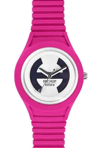 Hip Hop, Collezione Solare, Orologio Donna Fucsia Purple, Cinturino in Silicone Regolabile, Pratica Chiusura, Cassa miniatura 2