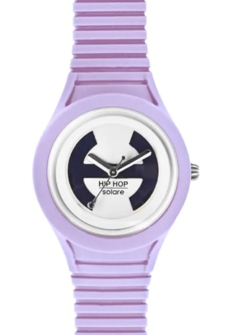 HIP HOP, Collezione Solare, Orologio Donna Purple Dive, Cinturino in Silicone Regolabile, Pratica Chiusura, Cassa 34mm, Movimento Solo Tempo Miyota 2036, Resistente all'Acqua, Viola miniatura 2