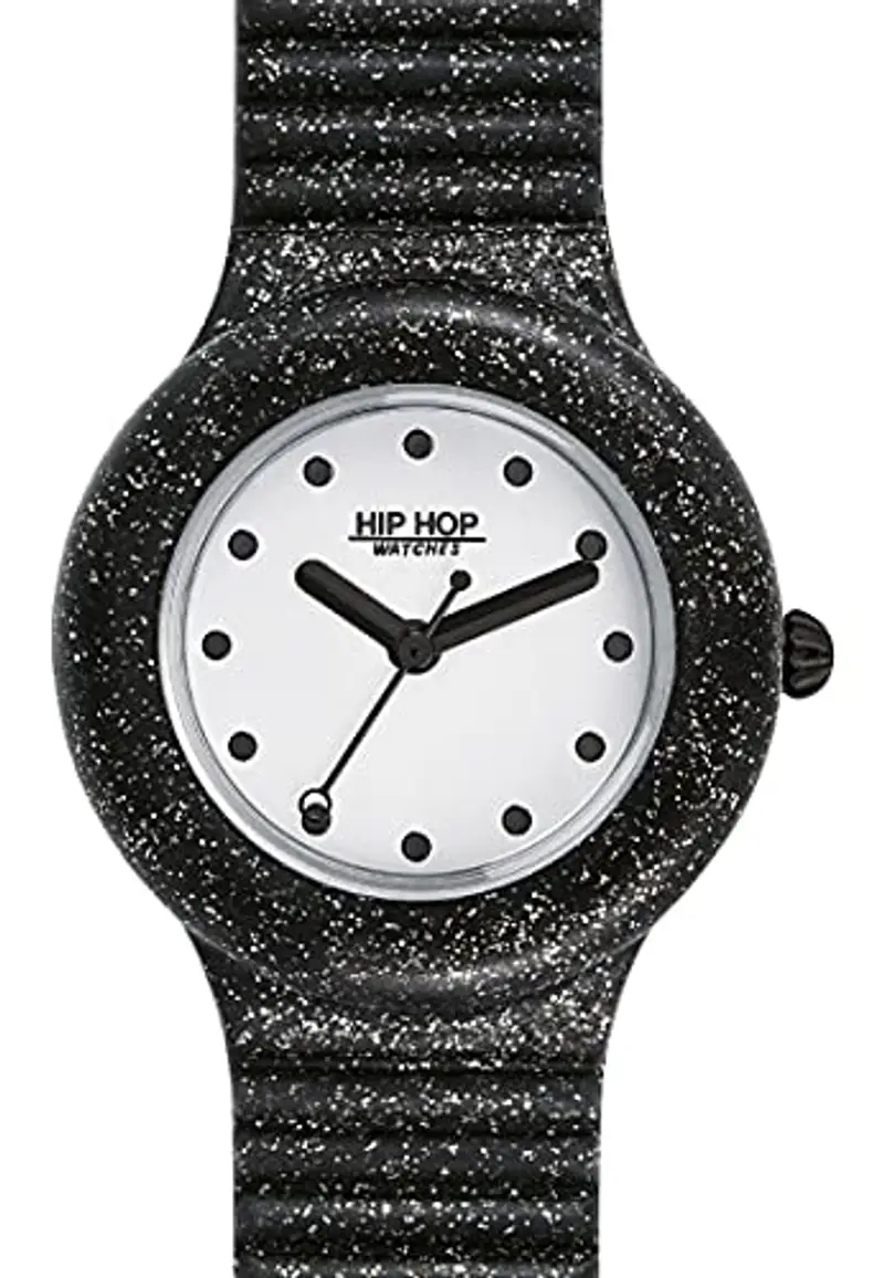 HIP HOP, Collezione Sparkling Mania, Orologio Donna Black Glitter, Cinturino Glitterato in Silicone Soft Touch e Intercambiabile, Pratica Chiusura, Cassa 32 mm, Movimento al Quarzo, Nero miniatura 2
