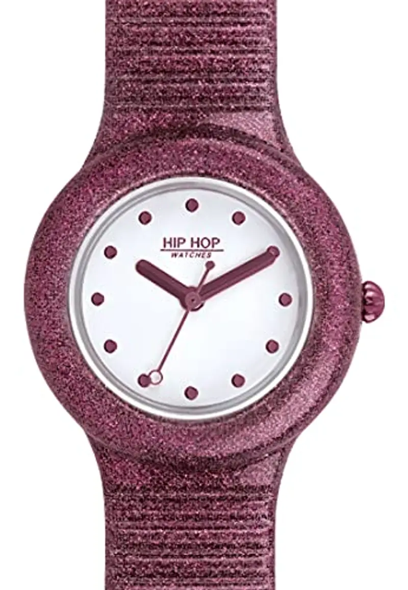 HIP HOP Orologio DONNA SPARKLING MANIA quadrante MONO-COLORE BIANCO movimento QUARZO e CINTURINO SILICONE BORDEAUX HWU1022 miniatura 2