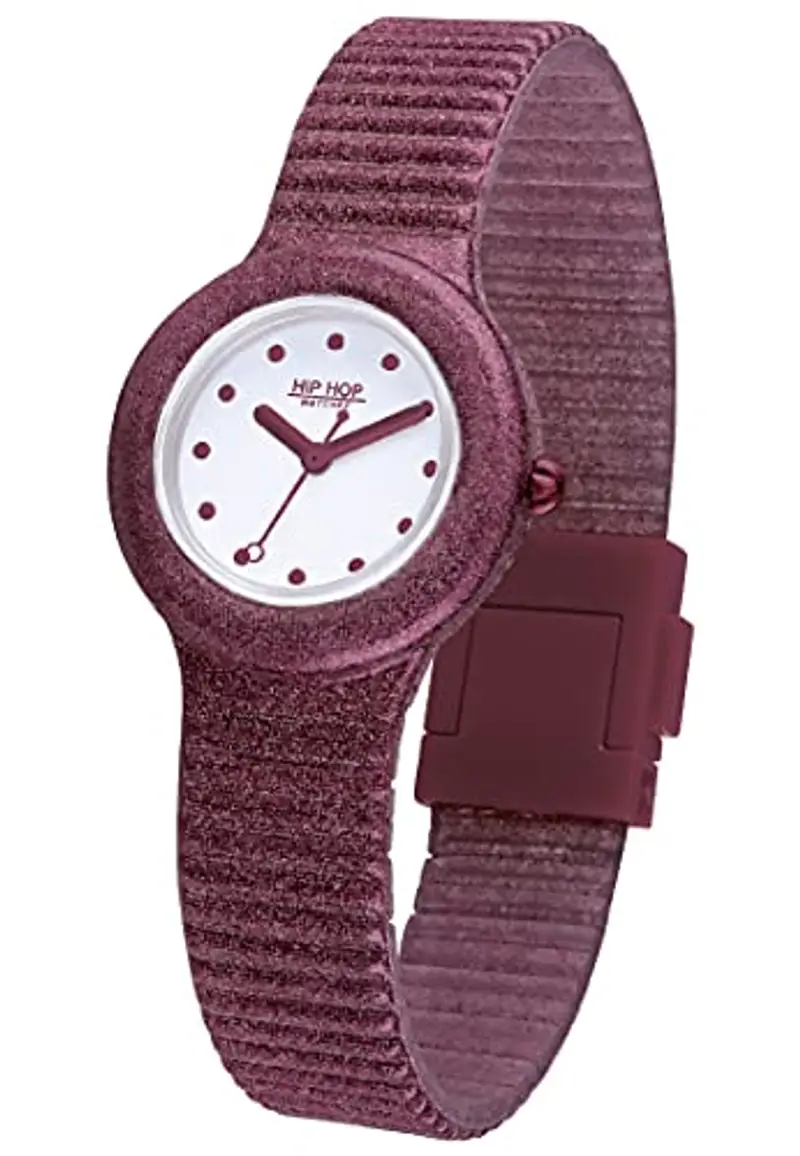 HIP HOP Orologio DONNA SPARKLING MANIA quadrante MONO-COLORE BIANCO movimento QUARZO e CINTURINO SILICONE BORDEAUX HWU1022 miniatura 3