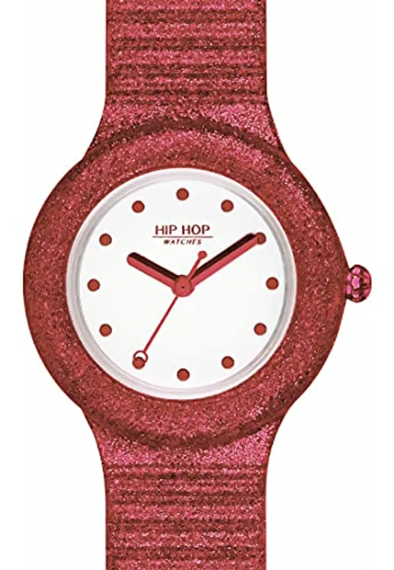HIP HOP Orologio DONNA SPARKLING MANIA quadrante MONO-COLORE BIANCO movimento QUARZO e CINTURINO SILICONE ROSSO HWU1023 miniatura 2