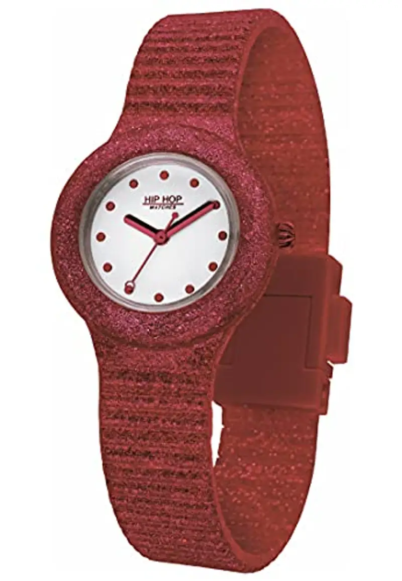 HIP HOP Orologio DONNA SPARKLING MANIA quadrante MONO-COLORE BIANCO movimento QUARZO e CINTURINO SILICONE ROSSO HWU1023 miniatura 3