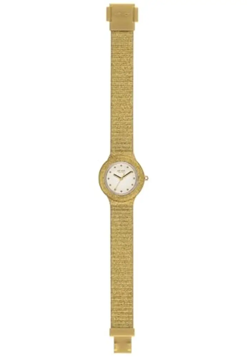 HIP HOP Orologio DONNA SPARKLING MANIA quadrante MONO-COLORE BIANCO movimento SOLO TEMPO - 3H QUARZO e CINTURINO SILICONE ORO HWU0968
