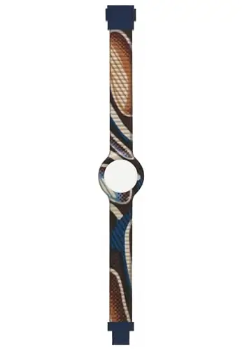 HIP HOP Orologio HBU1147 DONNA WAX BLOCK quadrante MONO-COLORE BIANCO e CINTURINO SILICONE CON TESSUTO MULTICOLORE