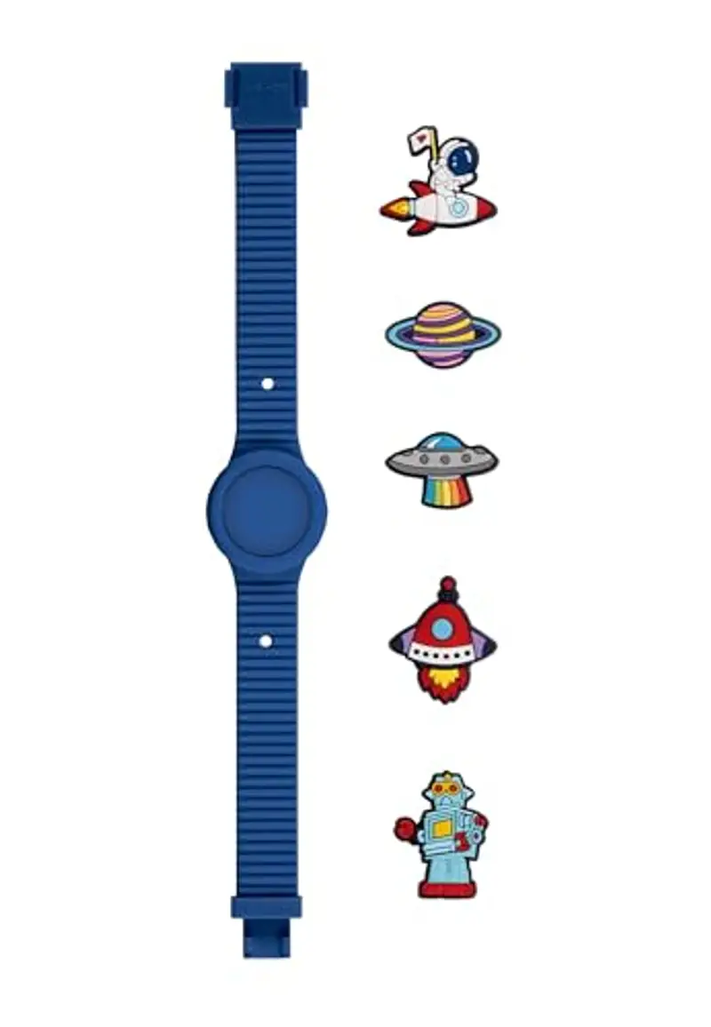 HIP HOP Orologio HBU1289 BAMBINI PINTASTIC! quadrante MULTI-COLOR BIANCO e CINTURINO SILICONE BLU