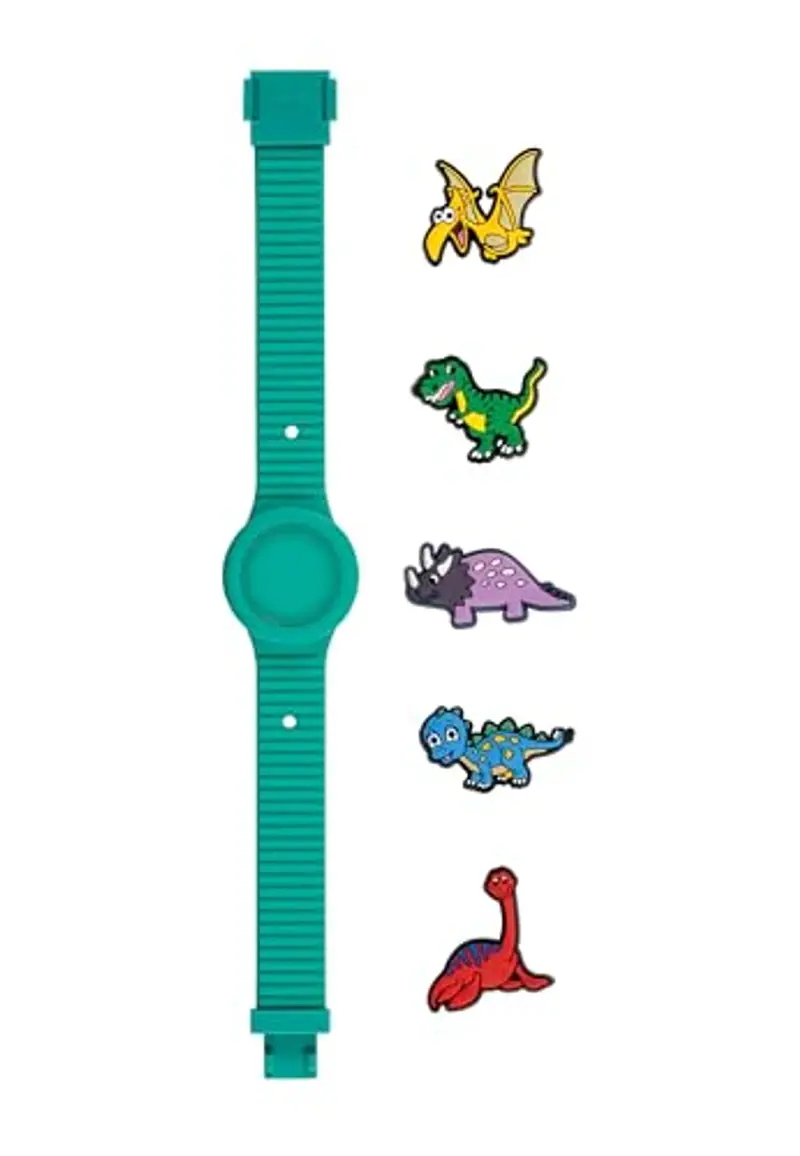 HIP HOP Orologio HBU1290 BAMBINI PINTASTIC! quadrante MULTI-COLOR BIANCO e CINTURINO SILICONE VERDE