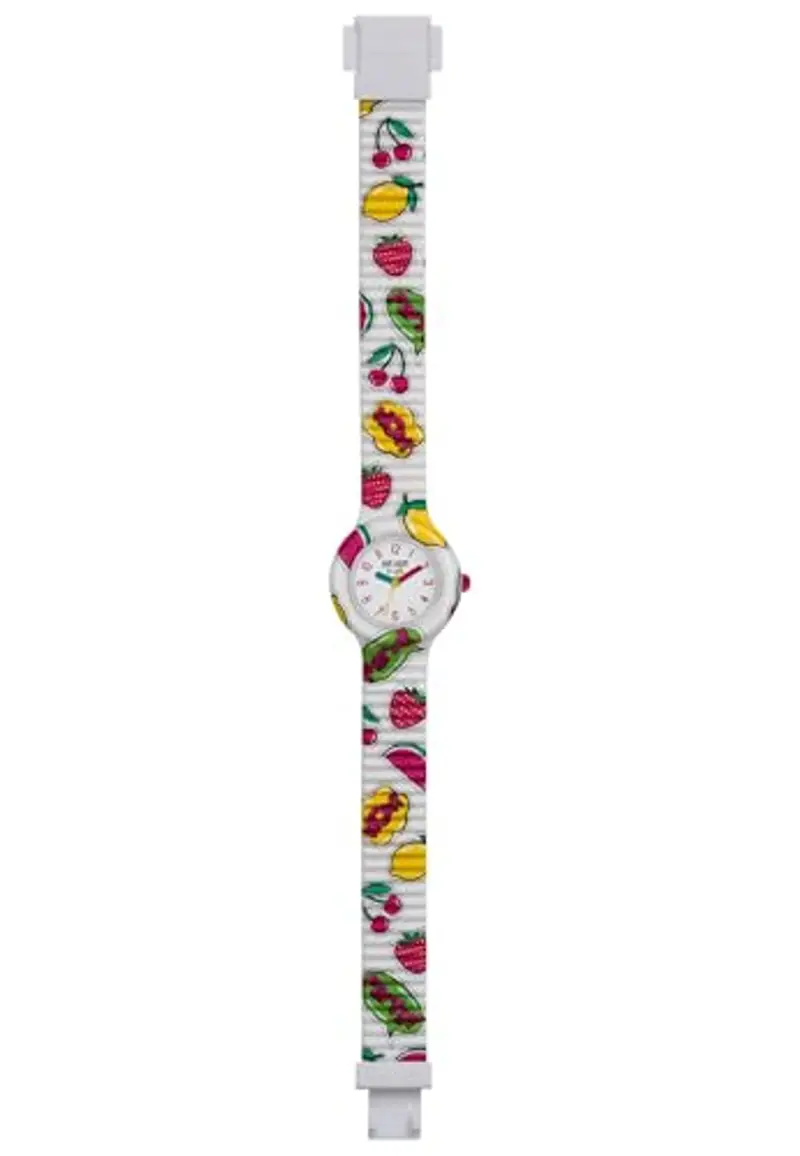 HIP HOP Orologio Solo Tempo Kids Fun, Orologio per Bambini Bianco con Stampa Frutta e Cinturino in Silicone Morbido Resistente all'Acqua HWU1036 miniatura 2