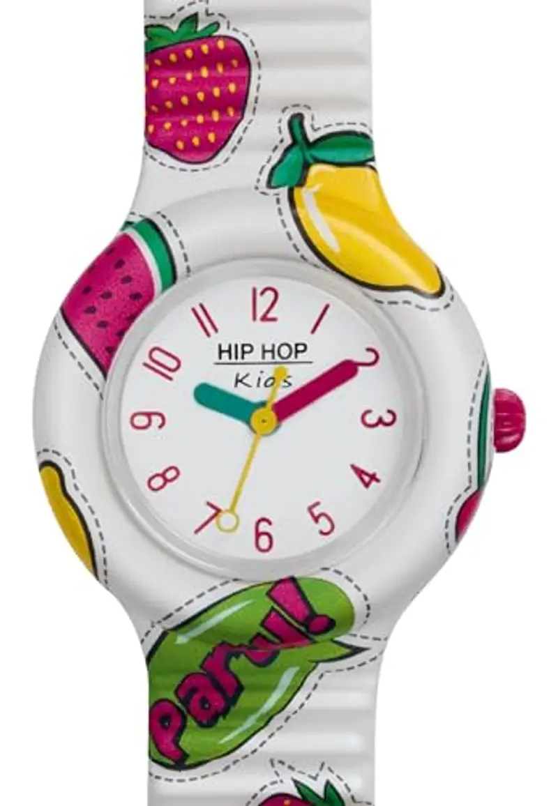 HIP HOP Orologio Solo Tempo Kids Fun, Orologio per Bambini Bianco con Stampa Frutta e Cinturino in Silicone Morbido Resistente all'Acqua HWU1036 miniatura 3