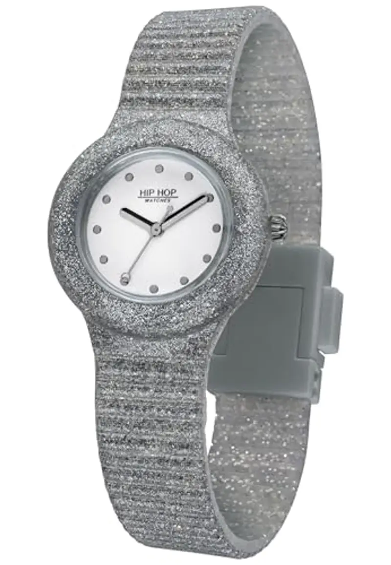 HIP HOP Sparkling Mania, Orologio Donna Glitterato Argento, Cinturino Morbido in Silicone Resistente all'Acqua HWU0967 miniatura 2