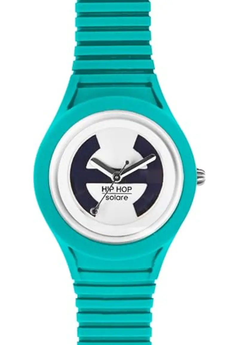 HIP HOP Watches - Orologio da Donna Orchid Bouquet HWU0540 - Collezione Solare - Cinturino in Silicone - Impermeabile 5 ATM - Cassa 34mm - Verde Acqua miniatura 2