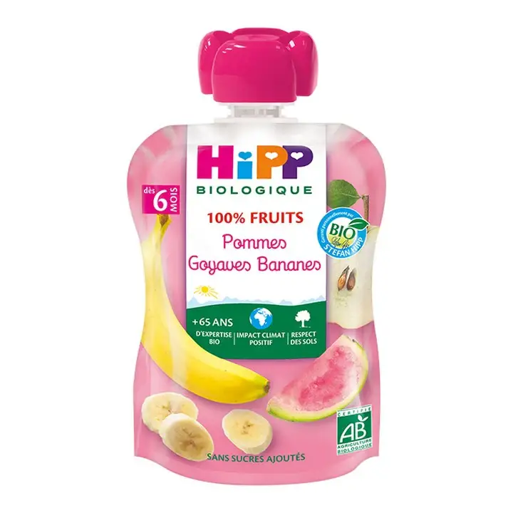 100% Frutta - Borraccia Mele Guava Banane - Da 6 mesi - BIO 90 g