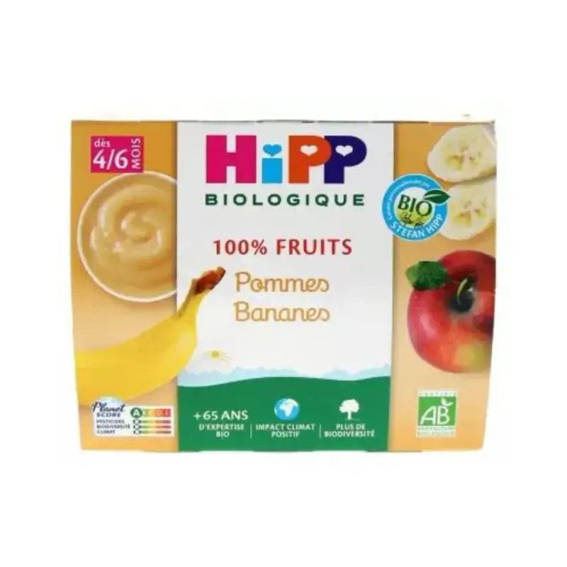 100% Frutta - Mele Banane - Da 4/6 Mesi - BIO 4X100G