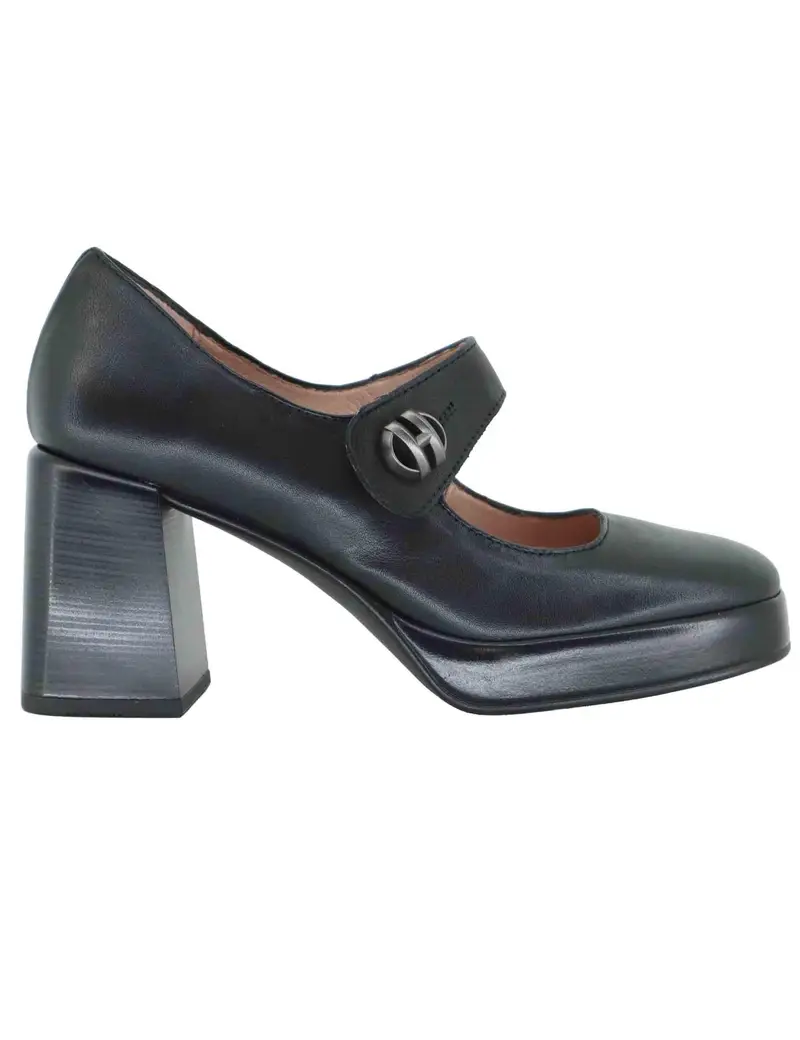 Decollete in pelle nera con cinturino Donna HI254305 C004