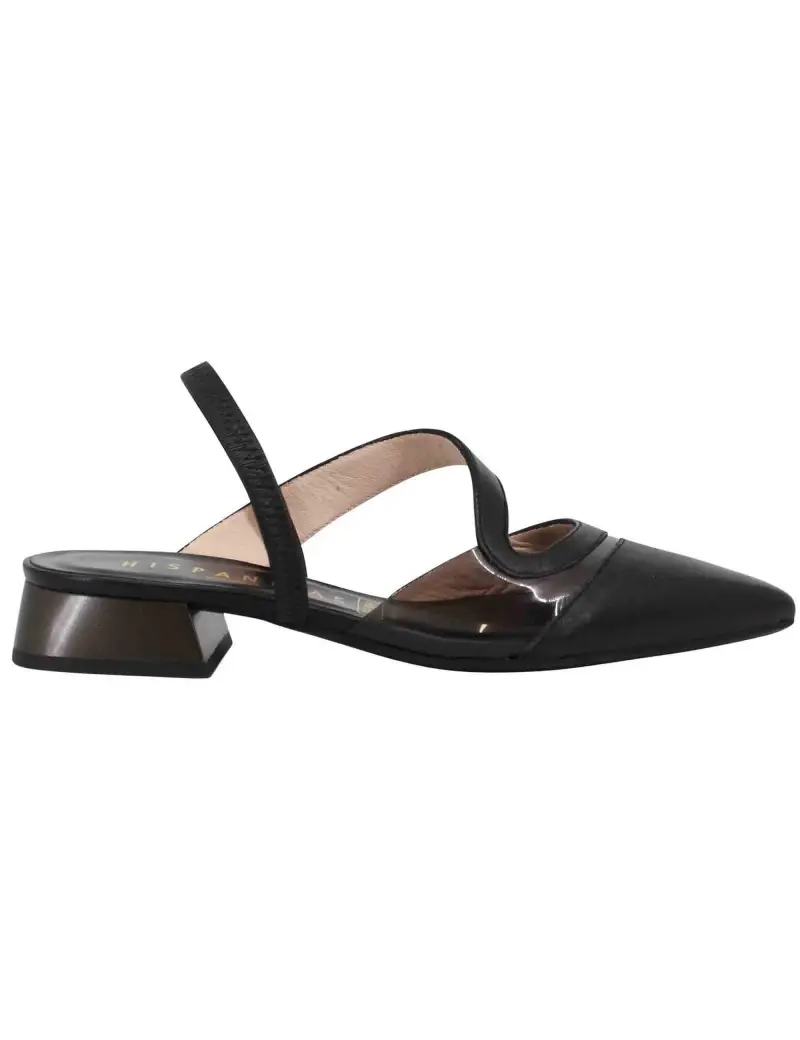 Decollete slingback donna in pelle nera tacco basso Donna HV243405 C008
