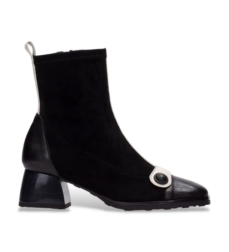 per donna. BHI254219 Stivaletti in pelle scamosciata nera (36), Nero, 1 a 3 cm, Cerniera, Casual