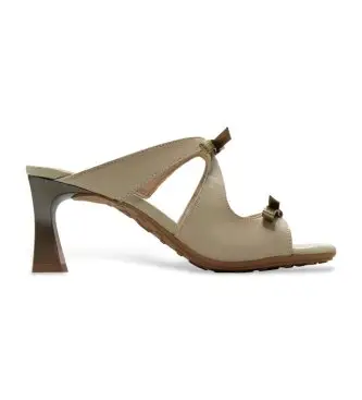 per donna BHV264701 Sandali in pelle beige con fiocchi (36), 5 a 8cm, Nessuno, Casual