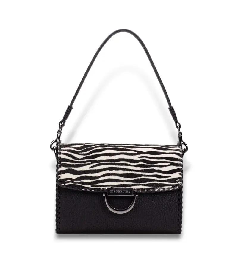 per donna. BI254407 Borsa Zebra con Capelli Neri (OSFA), Nero, Casual, Poliuretano