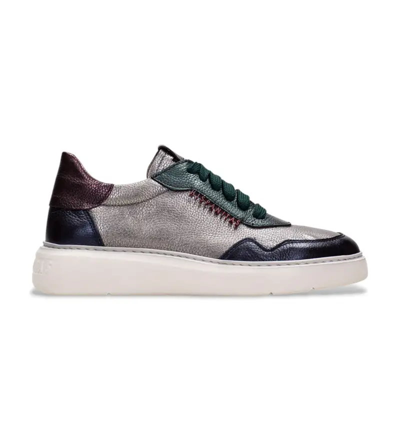 per donna. CHI243516 Sneakers urbane in pelle grigia (36), 3 a 5cm, Stringhe, Casual, Grigio