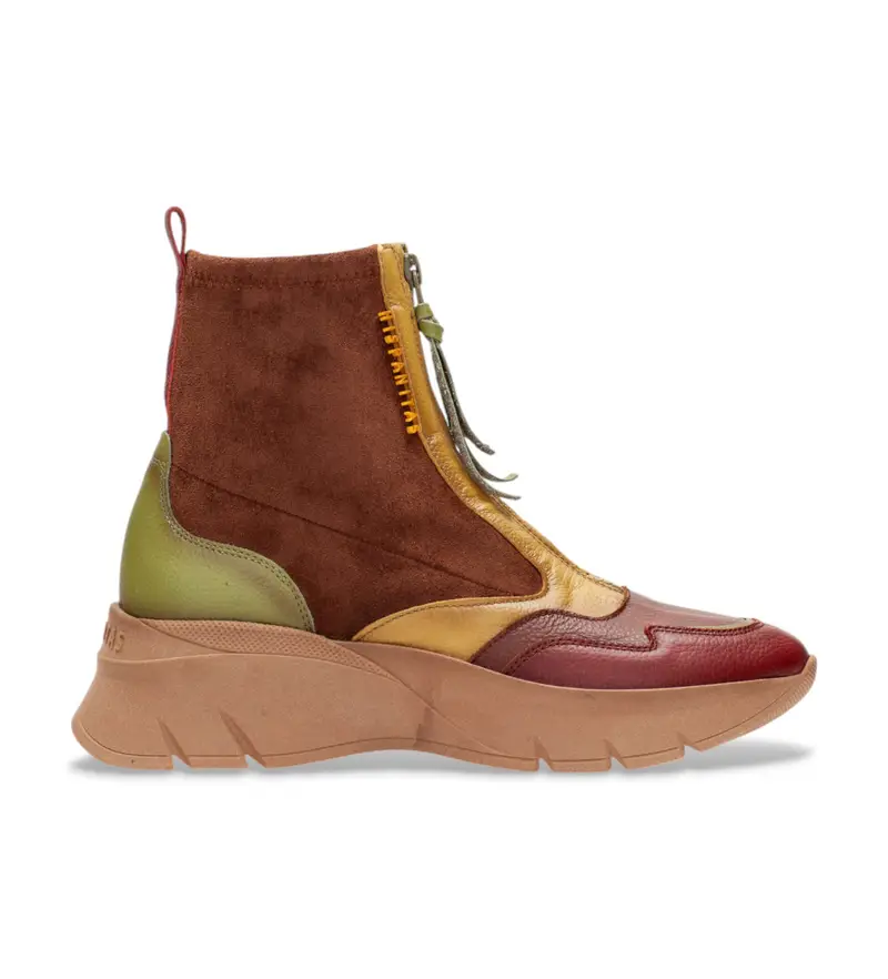 Hispanitas Stivaletti casual donna in pelle marrone con cerniera