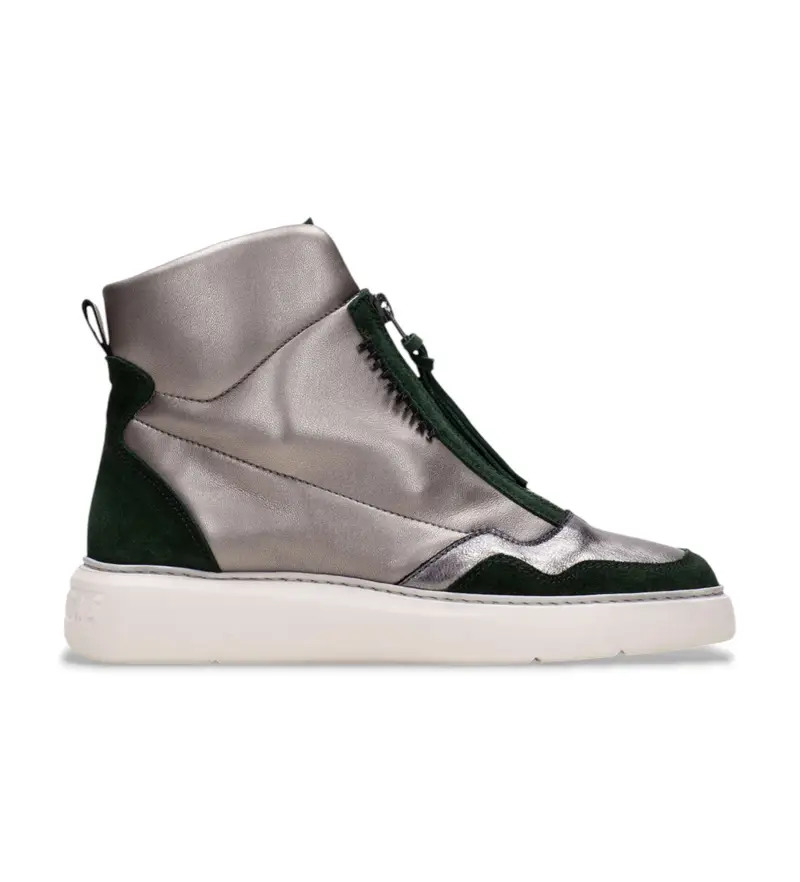 per donna. CHI243654 Sneakers in pelle Picual grigia (35), Basso, Cerniera, Casual, Grigio