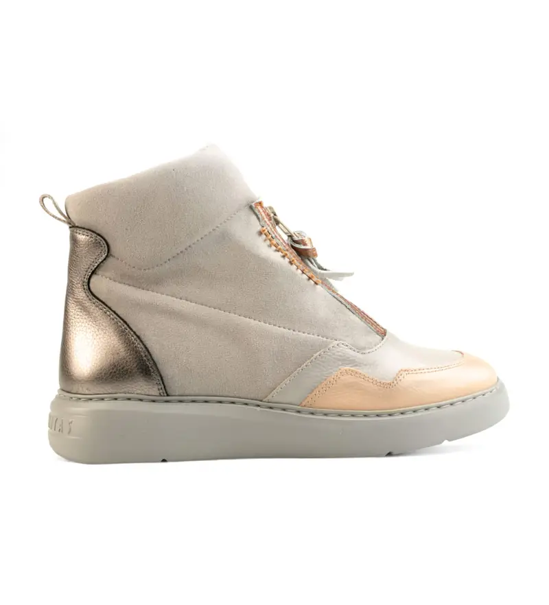 per donna. CHI243654 Sneakers in pelle Picual grigia (36), Basso, Cerniera, Casual, Grigio