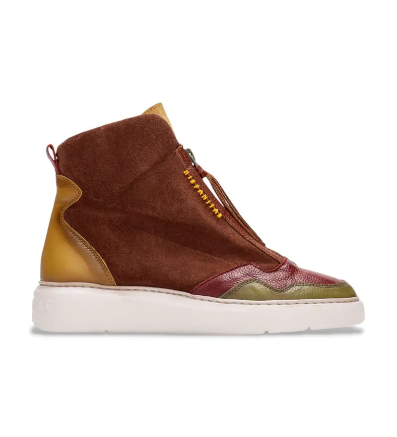 per donna CHI243654 Sneakers in pelle Picual marrone (37), Basso, Cerniera, Casual