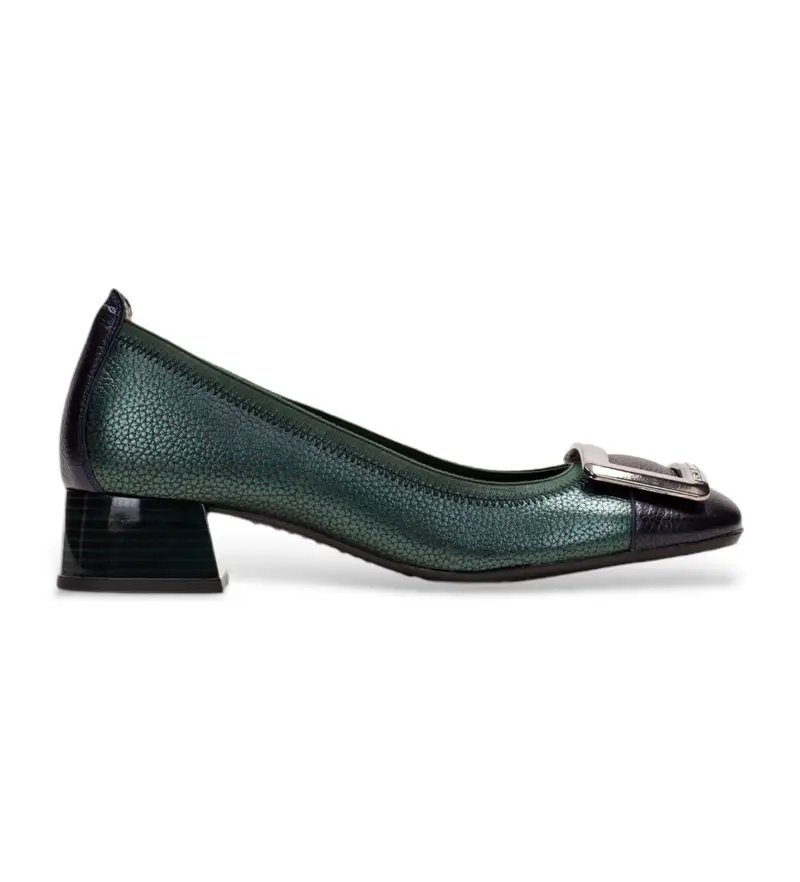 per donna CHI243673 Scarpe Bolmet in pelle blu verdastro (36), Basso, Nessuno, Casual, Verde