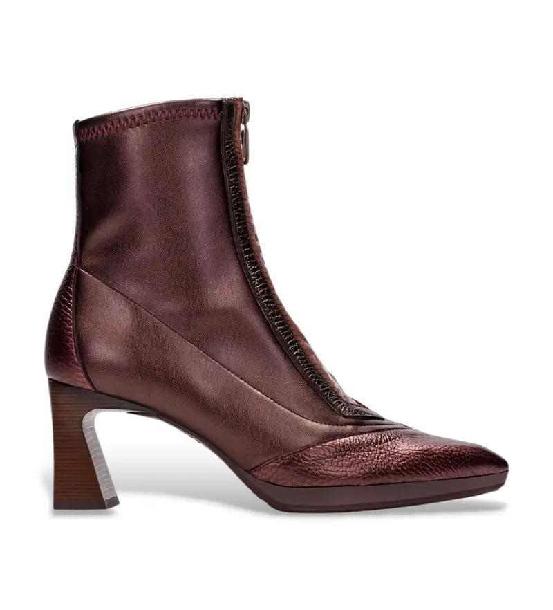 per donna CHI254186 Stivaletti Atlanta in pelle bordeaux (37), 5 a 8cm, Cerniera, Casual