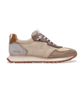 per donna CHI254312 Sneakers Kansas Bolmet in pelle beige (41), Basso, 1 a 3 cm, Stringhe, Casual